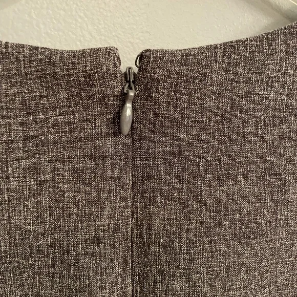 Ann Taylor Career Officecore Minimalist Elegant Gray Bell Sleeve Women's Dress - Picture 7 of 14